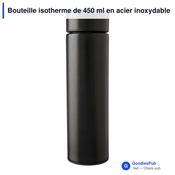 Bouteille isotherme personnalisable 450 ml en acier inoxydable - Maryavec logo - Image 1