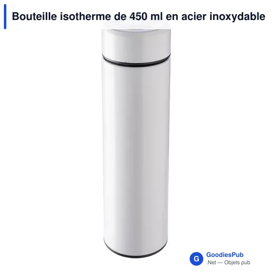 Bouteille isotherme personnalisable 450 ml en acier inoxydable - Maryavec logo - Image 11