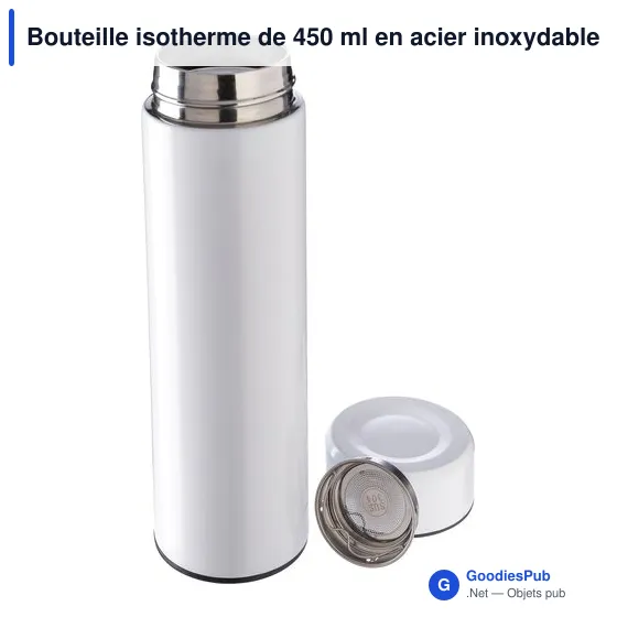 Bouteille isotherme personnalisable 450 ml en acier inoxydable - Maryavec logo - Image 12