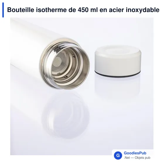 Bouteille isotherme personnalisable 450 ml en acier inoxydable - Maryavec logo - Image 6