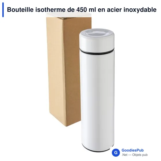 Bouteille isotherme personnalisable 450 ml en acier inoxydable - Maryavec logo - Image 7