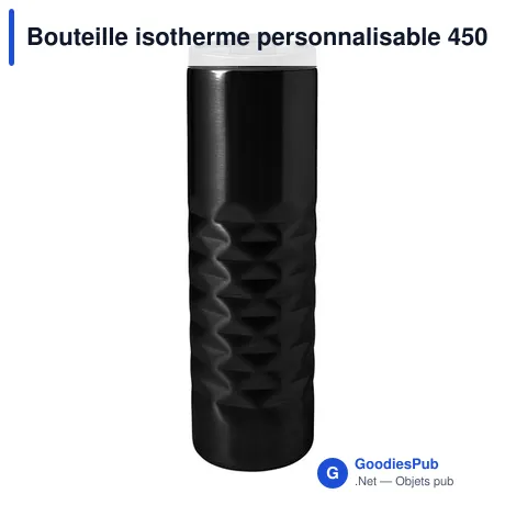 Bouteille isotherme personnalisable 450 ml en acier avec logo