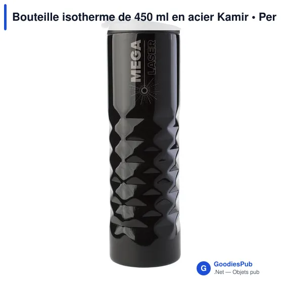 Bouteille isotherme personnalisable 450 ml en acier avec logo - Image 2