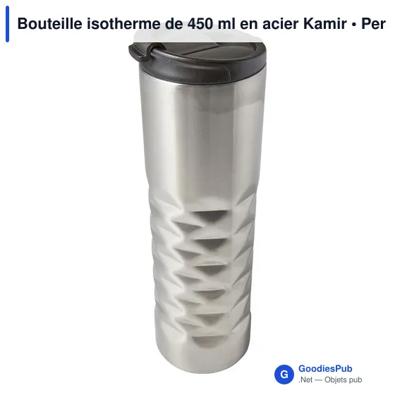 Bouteille isotherme personnalisable 450 ml en acier avec logo - Image 3