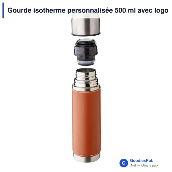 Bouteille isotherme de 500 ml en acier inoxydable Bernard - Image 6