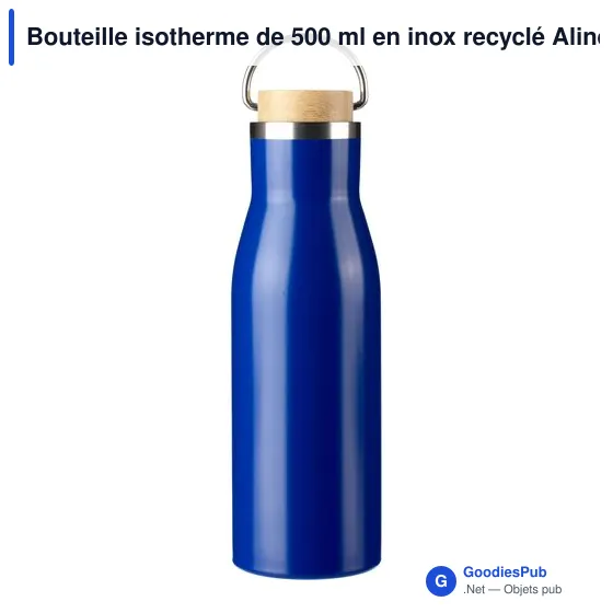 Bouteille isotherme de 500 ml en inox recyclé Aline - Image 2