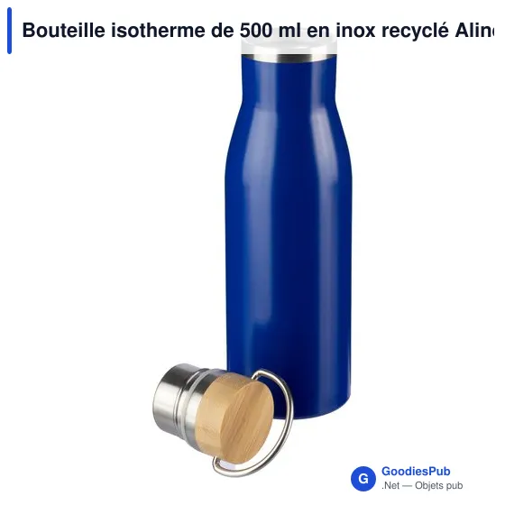 Bouteille isotherme de 500 ml en inox recyclé Aline - Image 5
