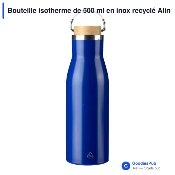 Bouteille isotherme de 500 ml en inox recyclé Aline - Image 6