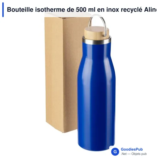 Bouteille isotherme de 500 ml en inox recyclé Aline - Image 7