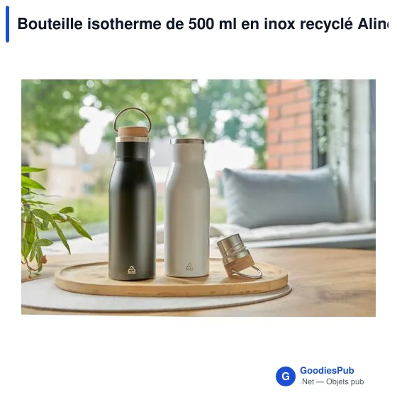 Bouteille isotherme de 500 ml en inox recyclé Aline - Image 8