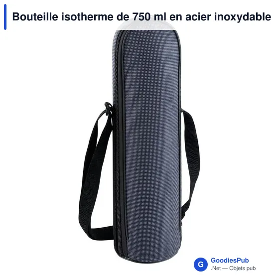 Bouteille isotherme personnalisable 750 ml avec logo - Alexandros - Image 1