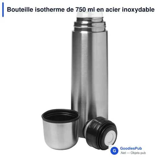 Bouteille isotherme personnalisable 750 ml avec logo - Alexandros - Image 3