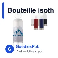 Bouteille isotherme personnalisable 400 ml avec logo - Acier inoxydable - Miniature 1