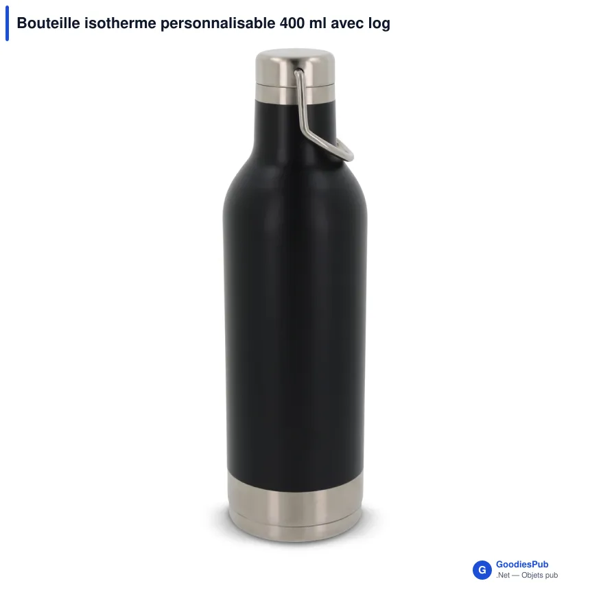 Bouteille isotherme personnalisable 400 ml avec logo - Acier inoxydable - Image 2