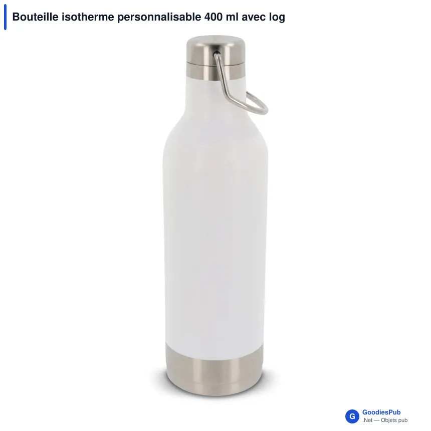 Bouteille isotherme personnalisable 400 ml avec logo - Acier inoxydable - Image 3