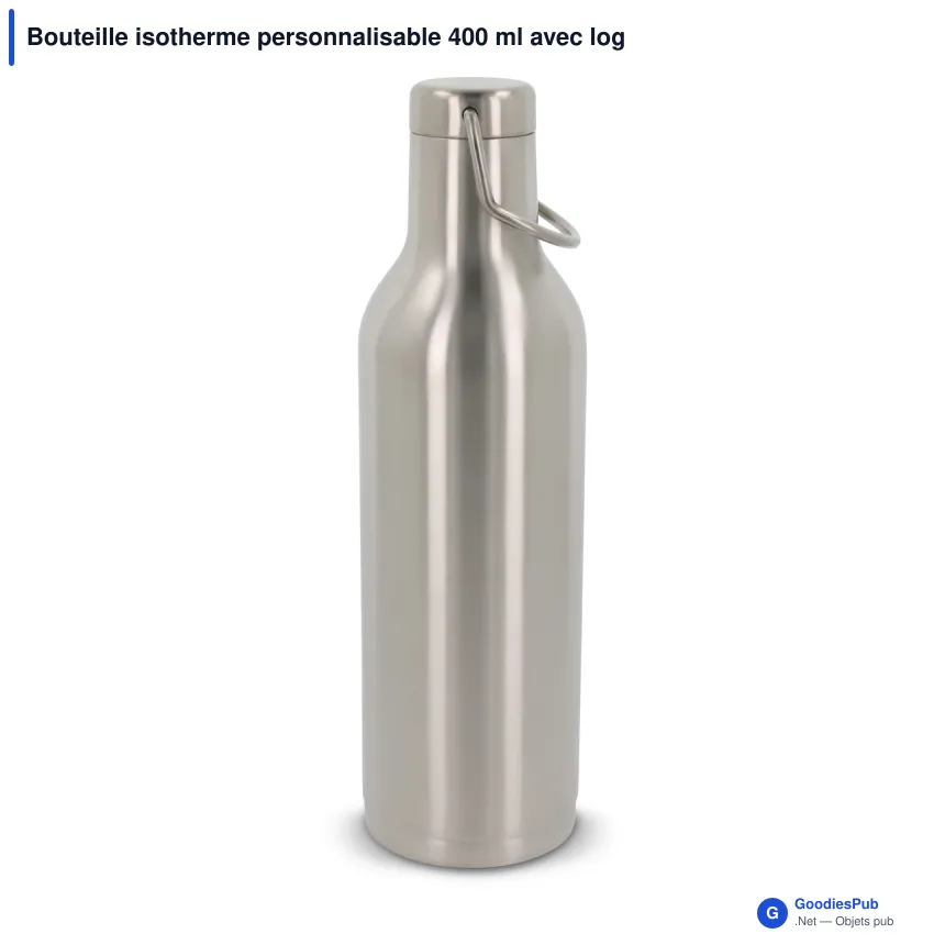 Bouteille isotherme personnalisable 400 ml avec logo - Acier inoxydable - Image 4