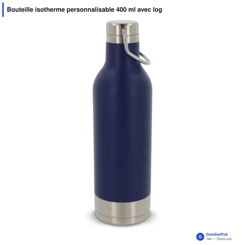 Bouteille isotherme personnalisable 400 ml avec logo - Acier inoxydable - Image 5