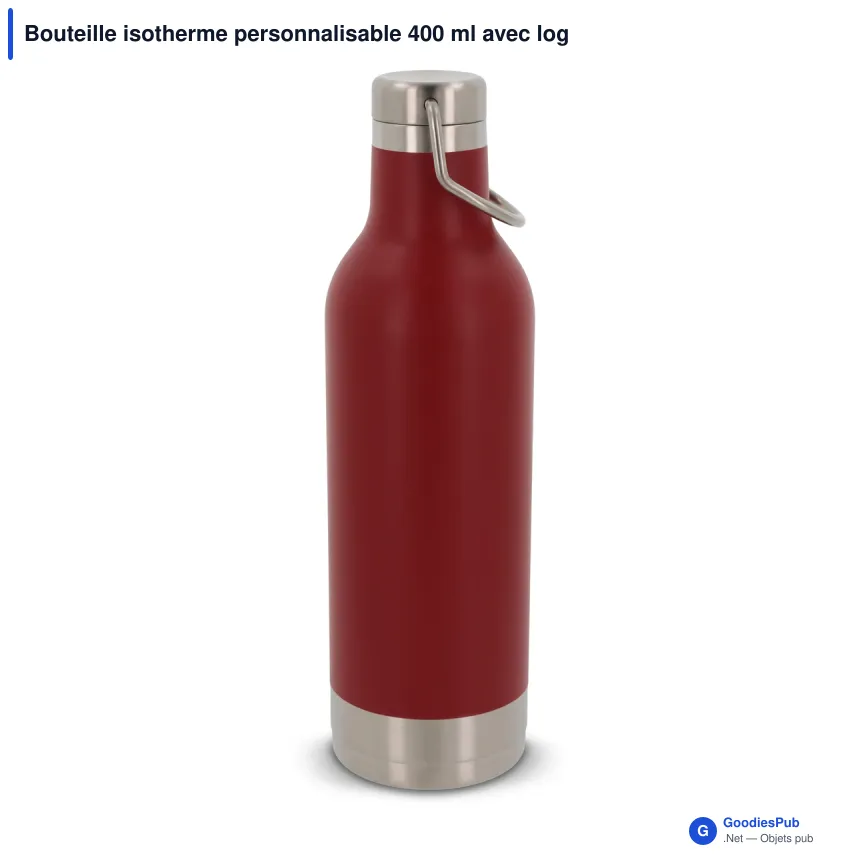 Bouteille isotherme personnalisable 400 ml avec logo - Acier inoxydable - Image 6
