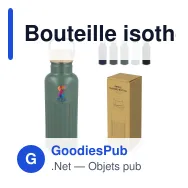 Bouteille isotherme personnalisable en acier inoxydable recyclé avec logo - 500 ml - Miniature 1