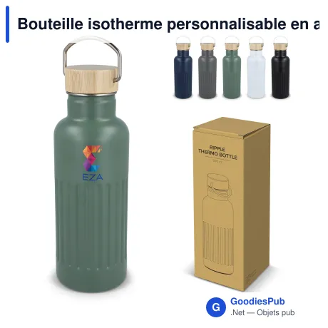 Bouteille isotherme personnalisable en acier inoxydable recyclé avec logo - 500 ml