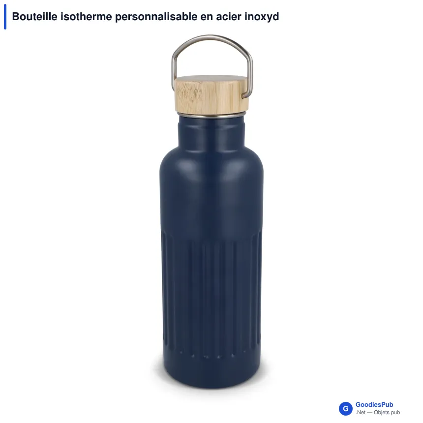 Bouteille isotherme personnalisable en acier inoxydable recyclé avec logo - 500 ml - Image 2
