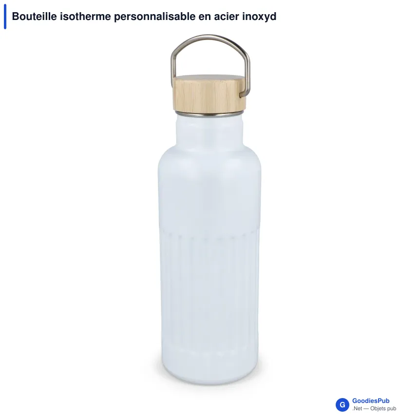 Bouteille isotherme personnalisable en acier inoxydable recyclé avec logo - 500 ml - Image 3