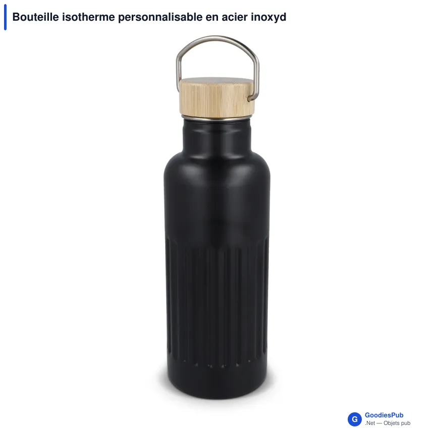 Bouteille isotherme personnalisable en acier inoxydable recyclé avec logo - 500 ml - Image 4