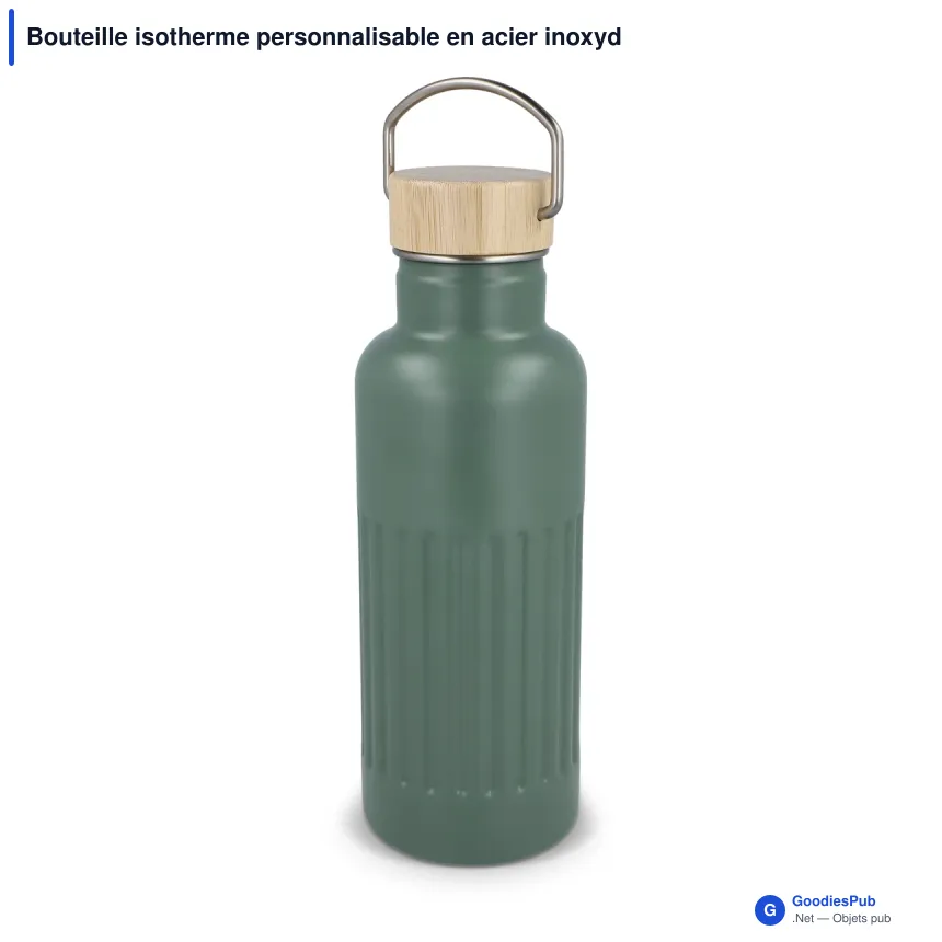 Bouteille isotherme personnalisable en acier inoxydable recyclé avec logo - 500 ml - Image 6