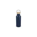 Variante Bleu foncé - Bouteille isotherme personnalisable en acier inoxydable recyclé avec logo - 500 ml