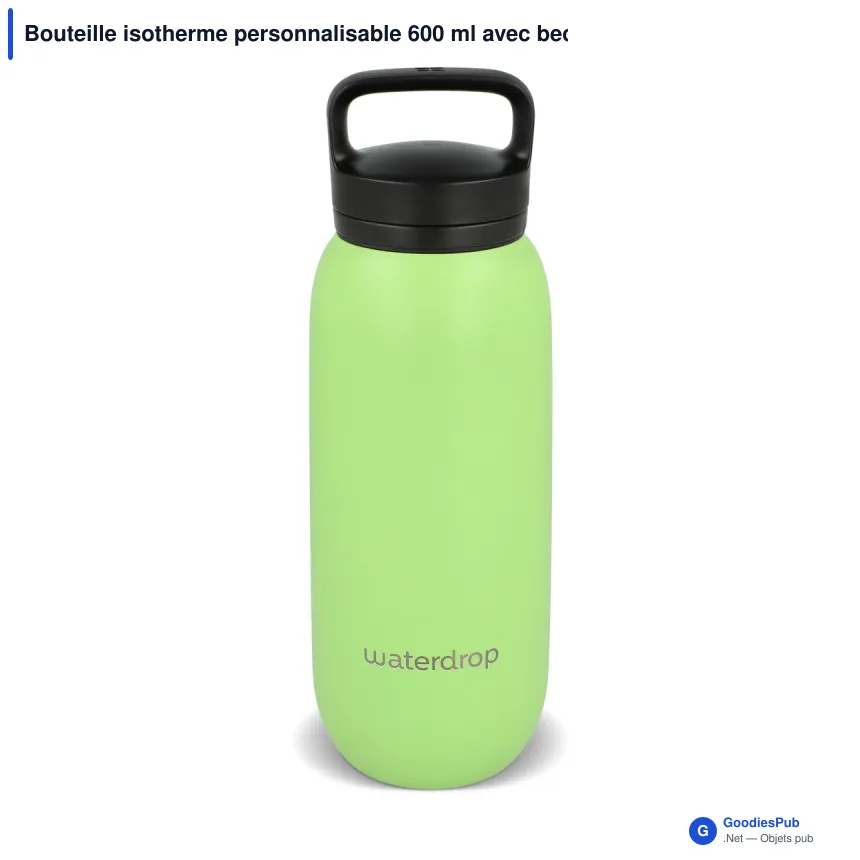 Bouteille isotherme personnalisable 600 ml avec bec et logo - Waterdrop - Image 2