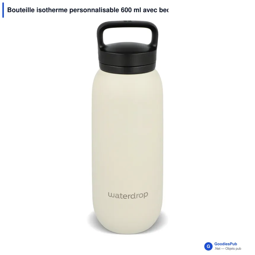 Bouteille isotherme personnalisable 600 ml avec bec et logo - Waterdrop - Image 3