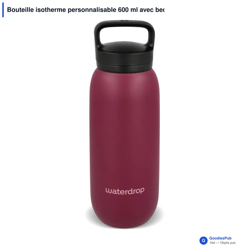 Bouteille isotherme personnalisable 600 ml avec bec et logo - Waterdrop - Image 4