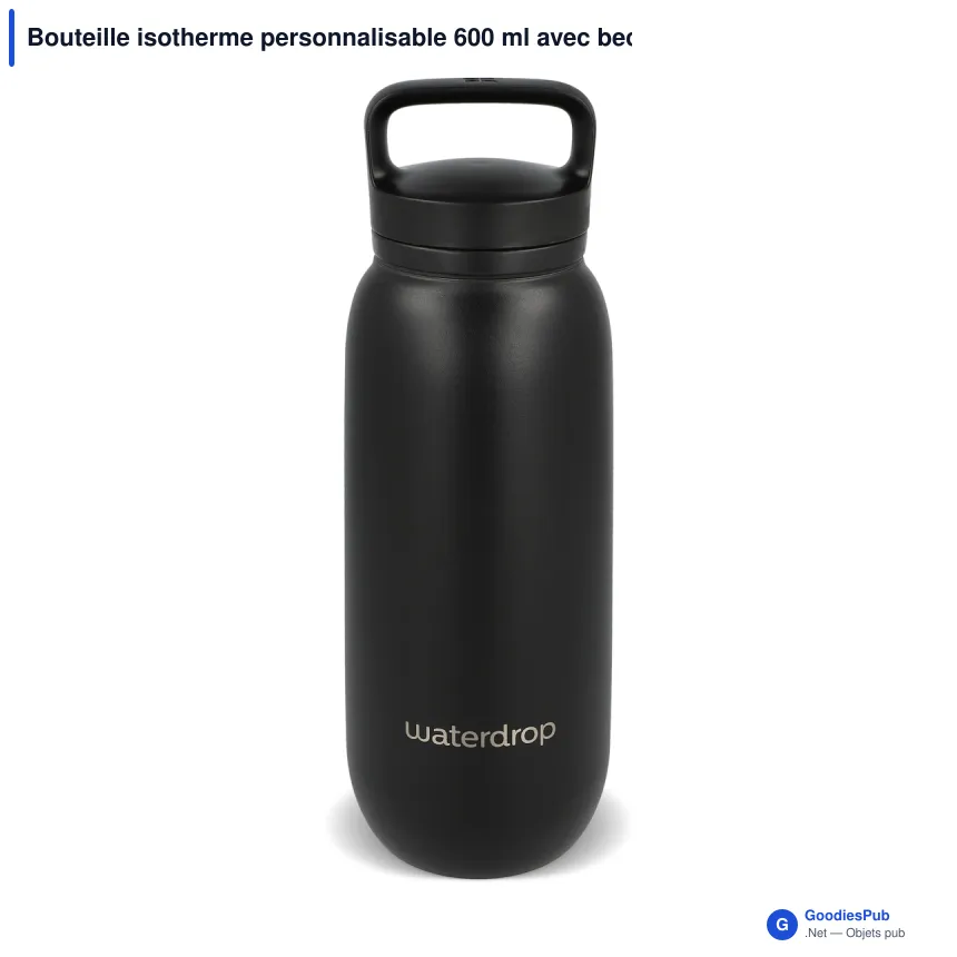 Bouteille isotherme personnalisable 600 ml avec bec et logo - Waterdrop - Image 5