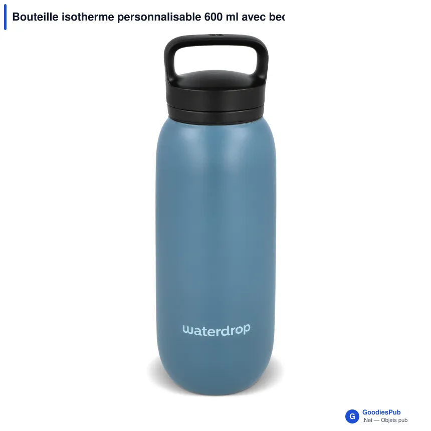 Bouteille isotherme personnalisable 600 ml avec bec et logo - Waterdrop - Image 6