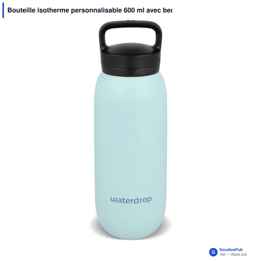 Bouteille isotherme personnalisable 600 ml avec bec et logo - Waterdrop - Image 7