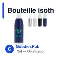 Bouteille isotherme personnalisable 1 litre en inox avec logo - Swing - Miniature 1