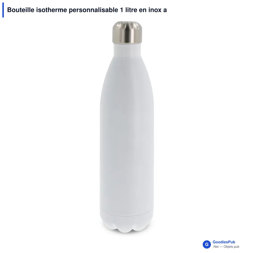 Bouteille isotherme personnalisable 1 litre en inox avec logo - Swing - Image 4