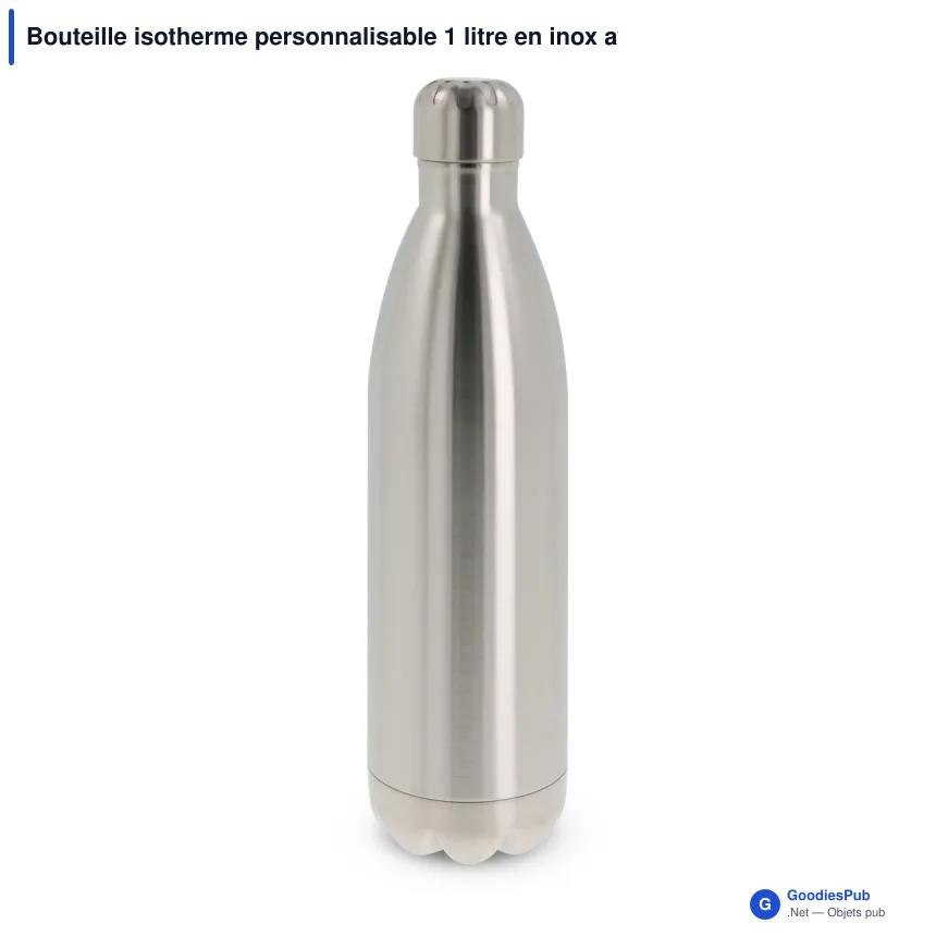 Bouteille isotherme personnalisable 1 litre en inox avec logo - Swing - Image 5