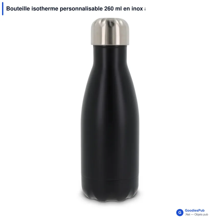 Bouteille isotherme personnalisable 260 ml en inox avec logo - Swing - Image 2