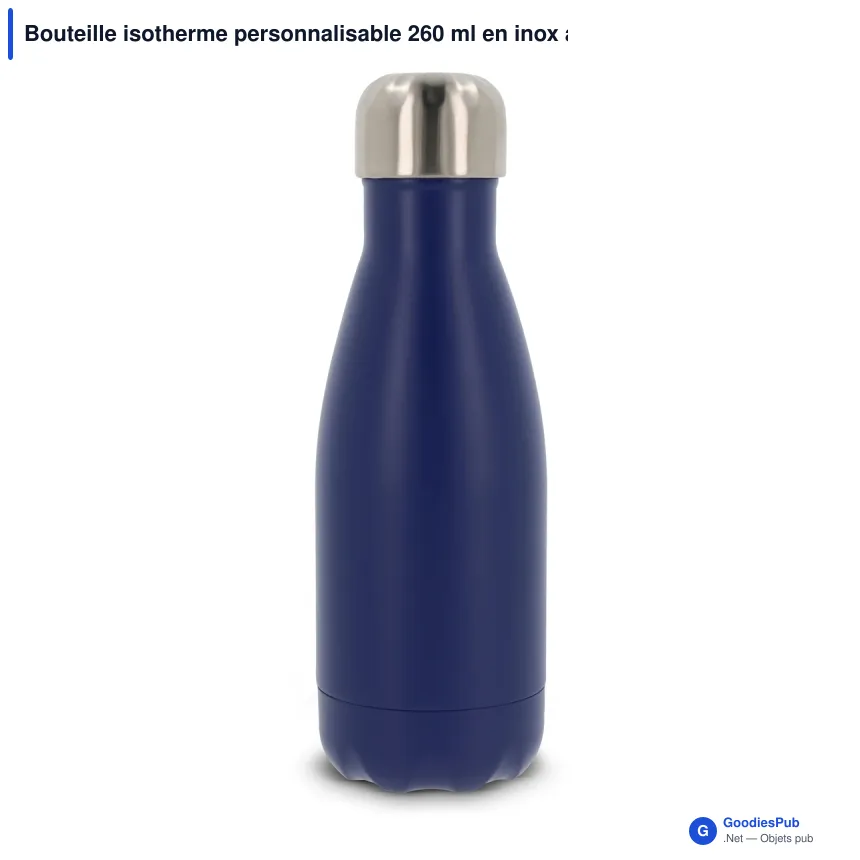 Bouteille isotherme personnalisable 260 ml en inox avec logo - Swing - Image 3