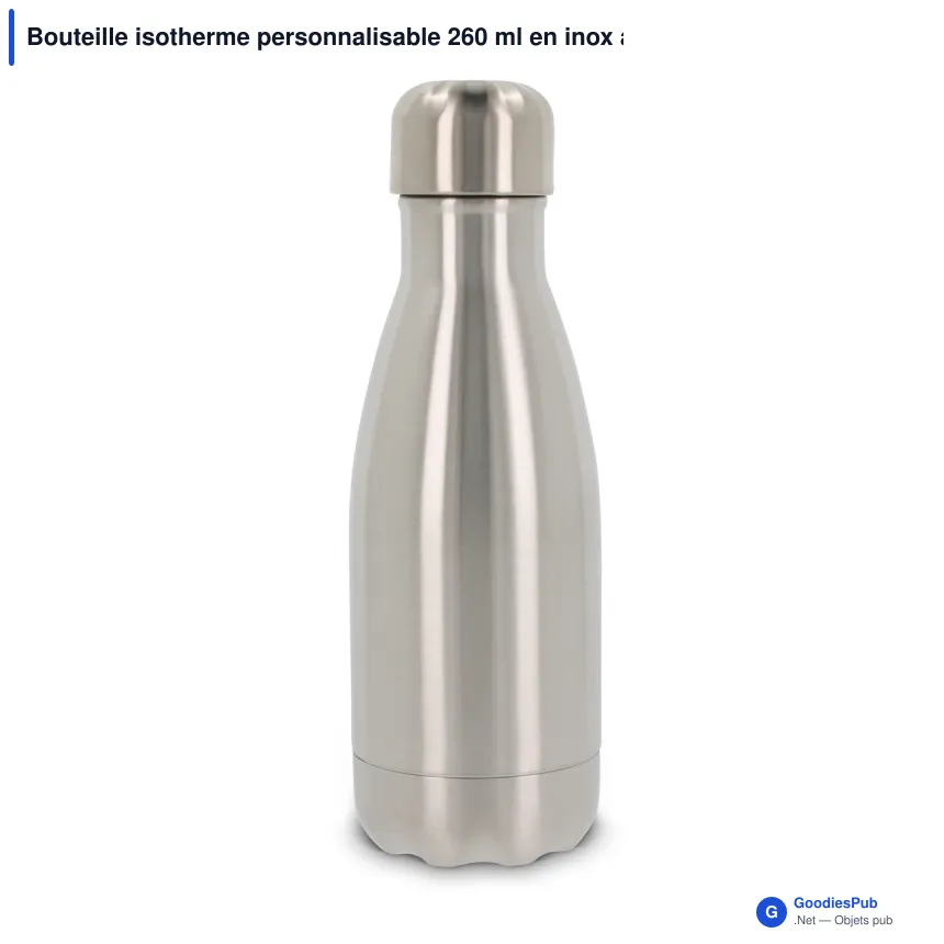 Bouteille isotherme personnalisable 260 ml en inox avec logo - Swing - Image 4
