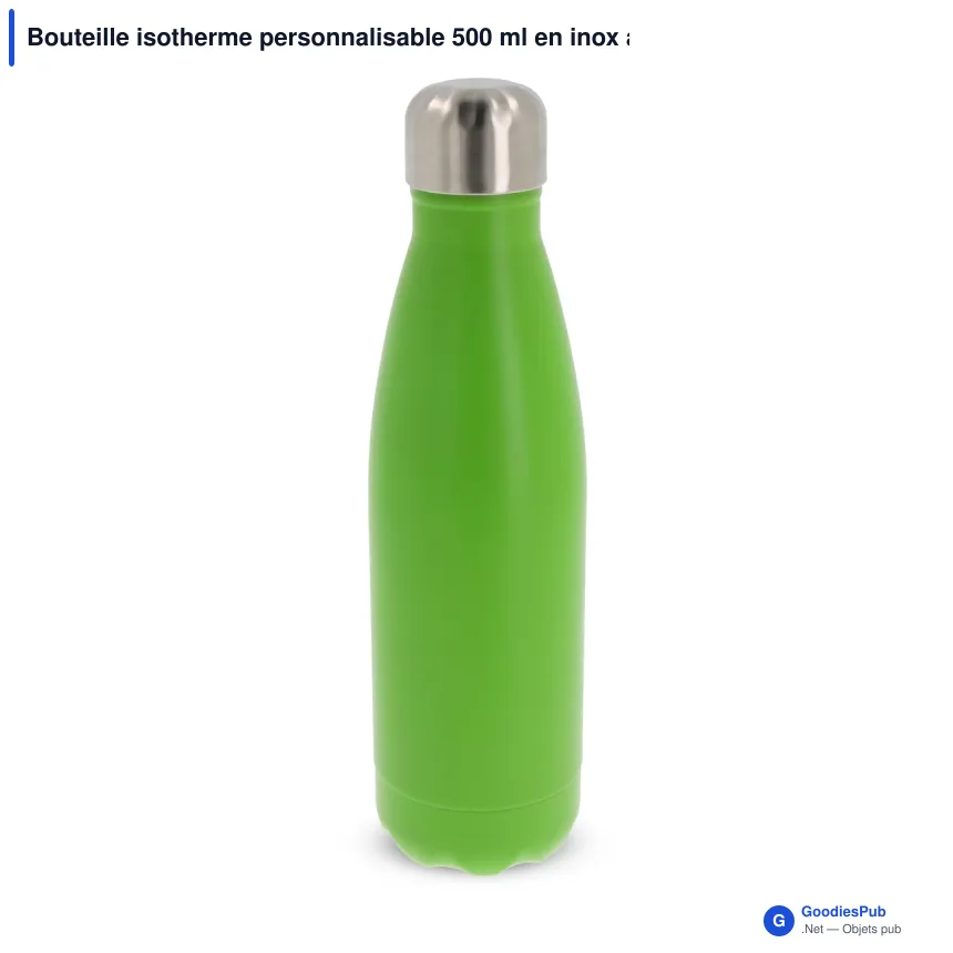 Bouteille isotherme personnalisable 500 ml en inox avec logo - Swing - Image 2