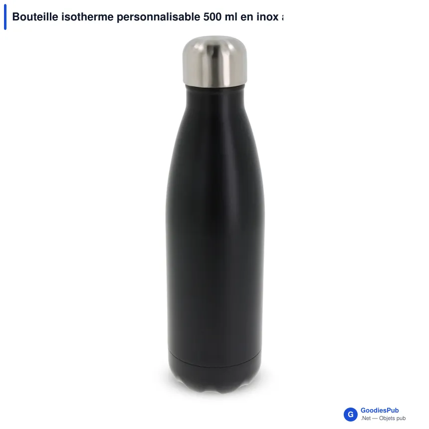 Bouteille isotherme personnalisable 500 ml en inox avec logo - Swing - Image 3