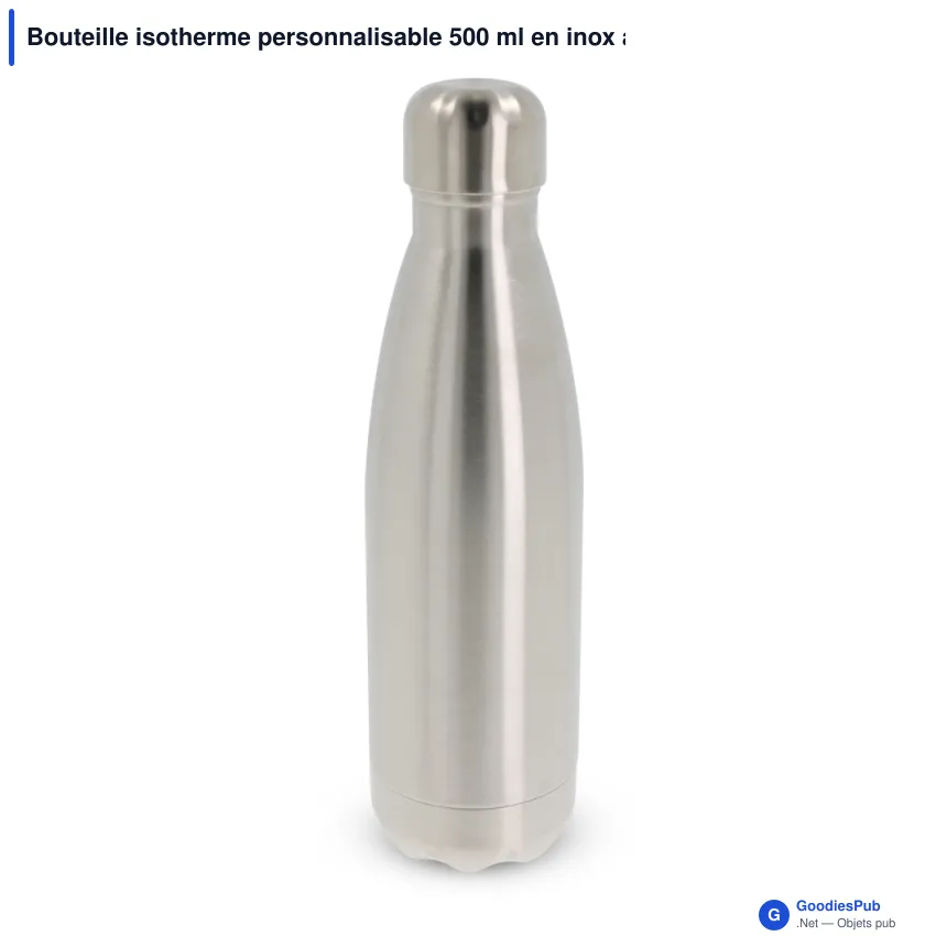 Bouteille isotherme personnalisable 500 ml en inox avec logo - Swing - Image 4