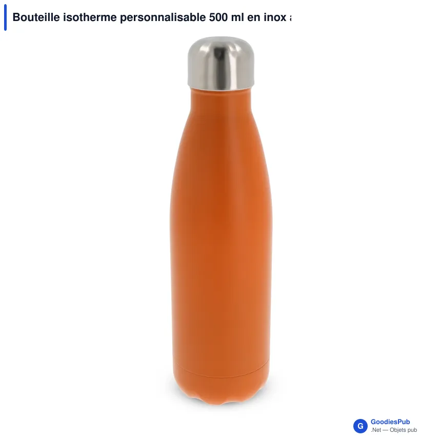 Bouteille isotherme personnalisable 500 ml en inox avec logo - Swing - Image 6