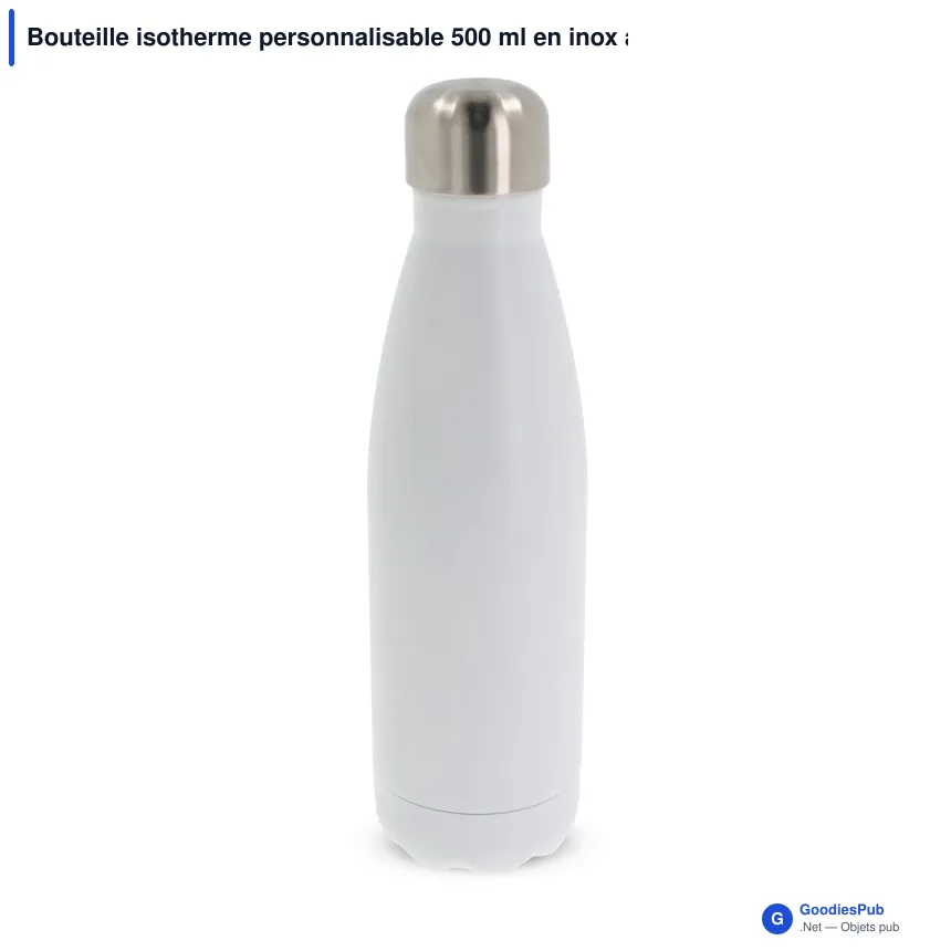 Bouteille isotherme personnalisable 500 ml en inox avec logo - Swing - Image 7