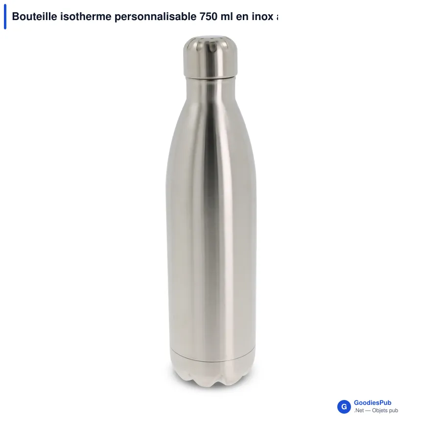 Bouteille isotherme personnalisable 750 ml en inox avec logo - Swing - Image 2