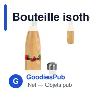Bouteille isotherme personnalisable aspect bambou 500 ml avec logo - Swing - Miniature 1