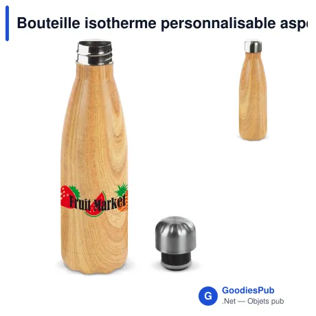 Bouteille isotherme personnalisable aspect bambou 500 ml avec logo - Swing