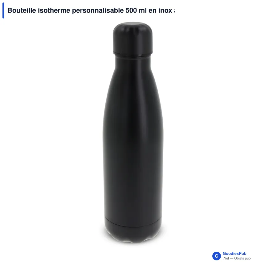 Bouteille isotherme personnalisable 500 ml en inox avec logo - Swing Luxe - Image 2